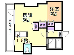 サンシャインシティ弐番館 1Kの間取図画像