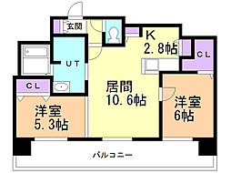 フェバリットラ・ジェッド 2LDKの間取図画像