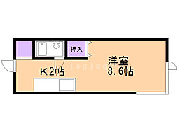 プリエ琴似 1Kの間取図画像