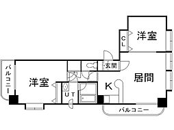 メープル円山 2LDKの間取図画像