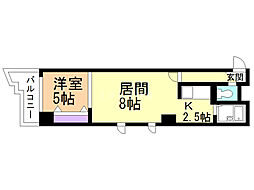 ミラバ札幌中央 1DKの間取図画像