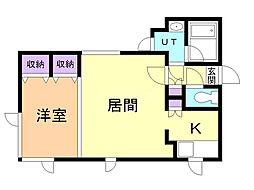 キャピタル神宮 1LDKの間取図画像