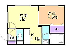 レガートサーラ 1DKの間取図画像