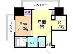 プライヴェル山鼻壱番館 1LDKの間取図画像
