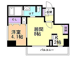 レシディア大通り西 1LDKの間取図画像