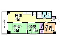 グランドパレス啓明'85 3DKの間取図画像