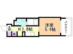 レジディア南一条 1Kの間取図画像