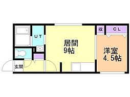 ASTERHOROHIRA 1LDKの間取図画像