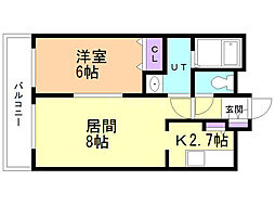 EM7 1LDKの間取図画像