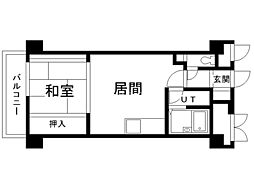 クリオ行啓通参番館 1LDKの間取図画像