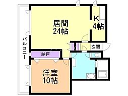 プログレス616 1LDKの間取図画像