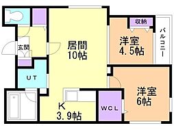 シティレジデンス南8条 2LDKの間取図画像