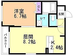 E-ハイム札幌 1LDKの間取図画像