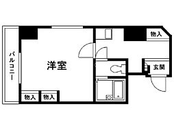アルファスクエア大通 1Kの間取図画像