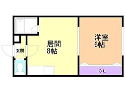 ノースランド芦屋 1LDKの間取図画像