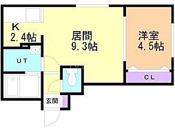 RITZGRANDE琴似 1LDKの間取図画像