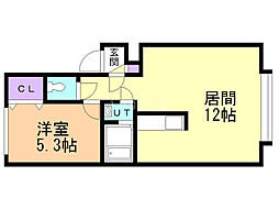 マリーハウス 1LDKの間取図画像