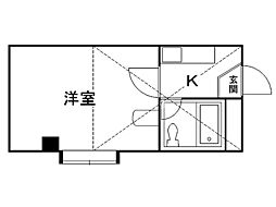 サングレース 1Kの間取図画像
