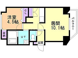 ノースプレミア大通北 1LDKの間取図画像