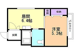 裏参道テラス 1DKの間取図画像