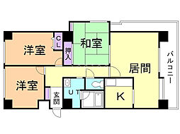 アルファスクエア円山 3LDKの間取図画像