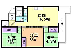 ディアプラザ伏見 3LDKの間取図画像