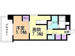 イリオス中島公園 1DKの間取図画像