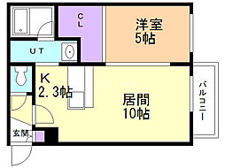 マ・メゾン山鼻 1LDKの間取図画像