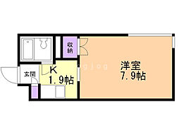 グランメール北6条 1Kの間取図画像