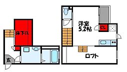 JR鹿児島本線 ししぶ駅 徒歩2分の賃貸アパート 1階1Kの間取り