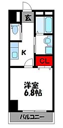 SKハイニックス 1Kの間取図画像