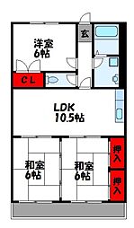 スカイヒルズ 3LDKの間取図画像