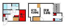 CB新宮ラシュレ 1Kの間取図画像