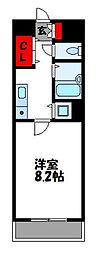 バニー・メドー壱番館 1Kの間取図画像