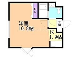 グランメール南郷14 1Kの間取図画像