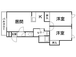 インフィニティ74 2LDKの間取図画像