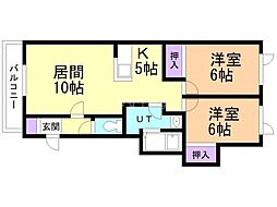 インフィニティ74 2LDKの間取図画像