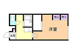 レオパレスヤマテツ 1Kの間取図画像