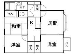 グレースパーク厚別北D 3LDKの間取図画像