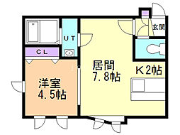 ティーダ栄通 1LDKの間取図画像
