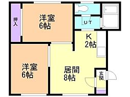 グリーンコーポ 2LDKの間取図画像