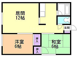 第2佐藤マンション 2LDKの間取図画像