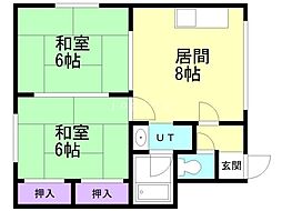 プラザ斉藤 2LDKの間取図画像