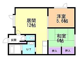パークハイツ清田 2LDKの間取図画像