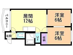 ハイムプロティア 2LDKの間取図画像