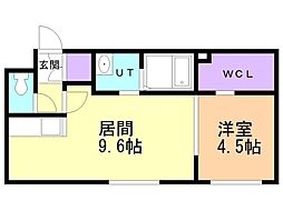 レジデンス南郷通16丁目北A 1LDKの間取図画像