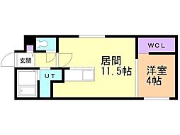 MODA N13 1LDKの間取図画像