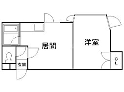 パルコート菊水42 1DKの間取図画像