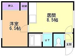 ユニオンスクエア 1LDKの間取図画像