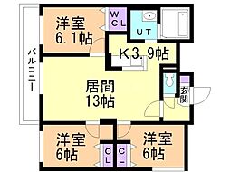 間取図画像 3LDK